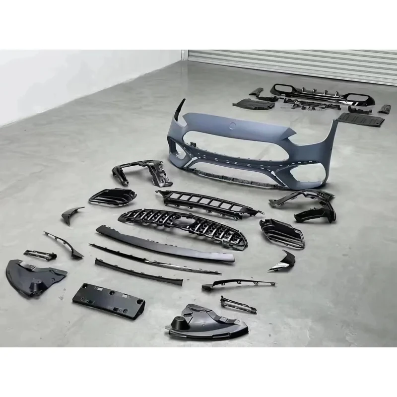 High Quality Upgrd Front Lip Rear Bumper Exhaust Pipe C-Class C Sport Style Body Kit Months Warranty