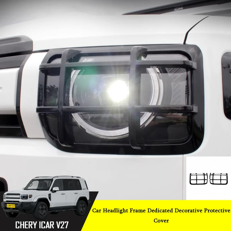 Car Headlight Frame Dedicated Decorative Protective Cover Fit for Chery ICAR V27 2026 Car Exterior Decoration Modification Parts