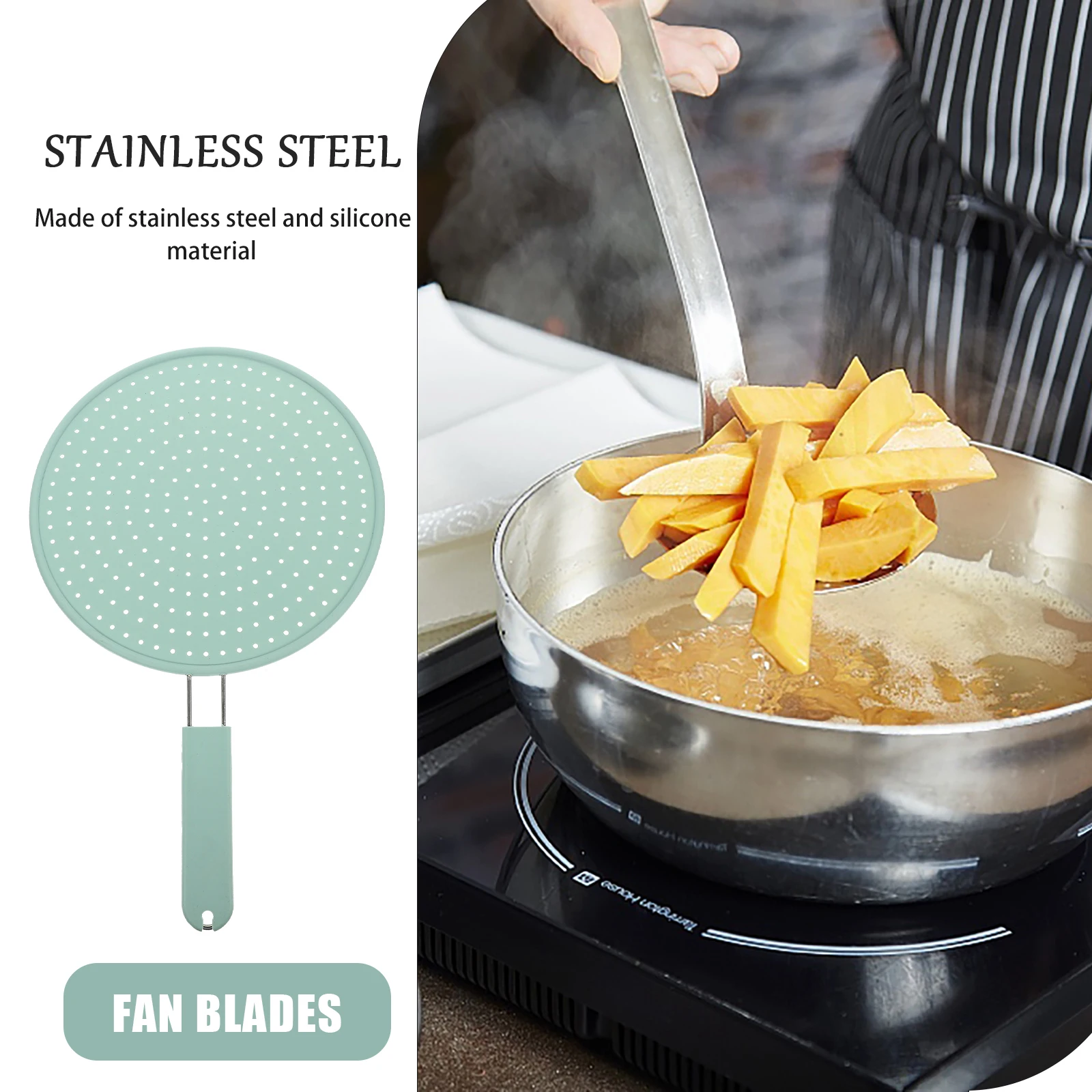 

Silicone Oil Splatter Guard Mesh Net Pot Cover Frying Pan Anti Spill Pink Stainless Steel Grease Proof Kitchen Gadget Cooking