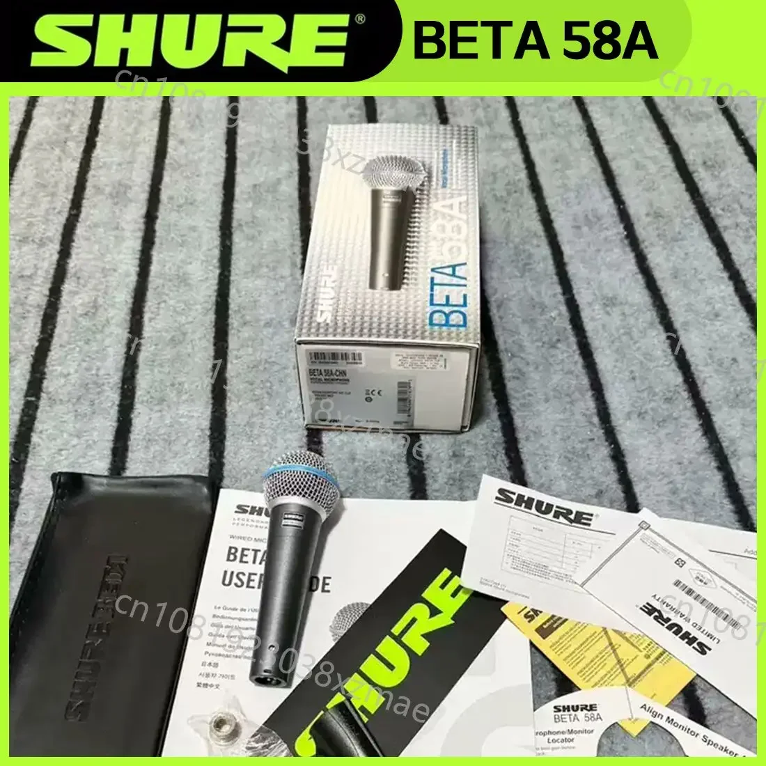 3PCS SHURE BETA 58A Microphone Wired Dynamic Home Amp Studio Recording Handheld Mic for Karaoke Bar Stage Live Performance