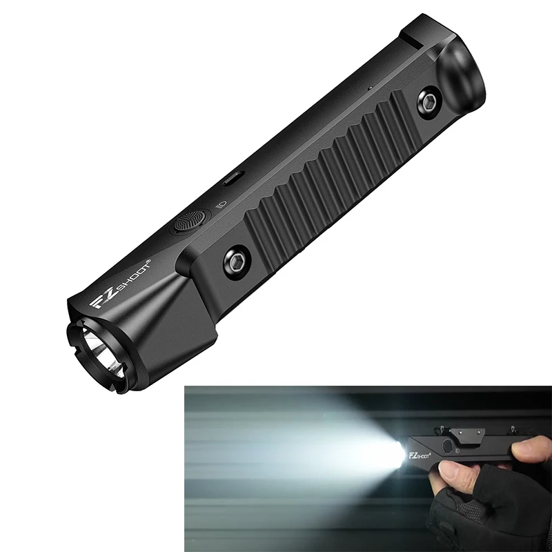 

EZshoot 1800 Lumens Tactical Flashlight Rifle LED Light Rechargeable Compatible with Picatinny and M-Lok Rail with Strobe Mode