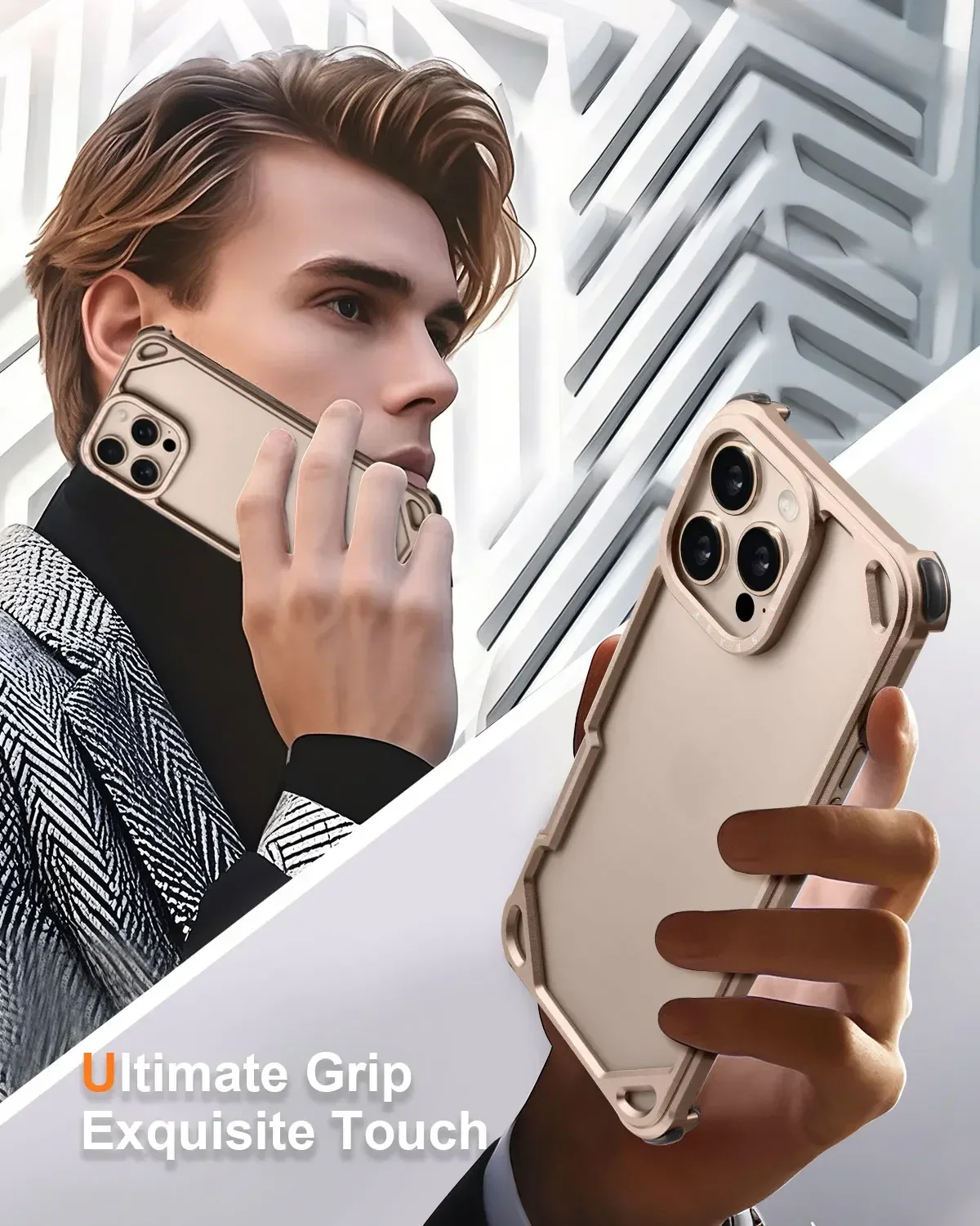 Eary-funda de teléfono de Metal minimalista para iPhone 16 15 Pro Max, cubierta protectora ultrafina de aleación de grado minimalista a prueba de golpes