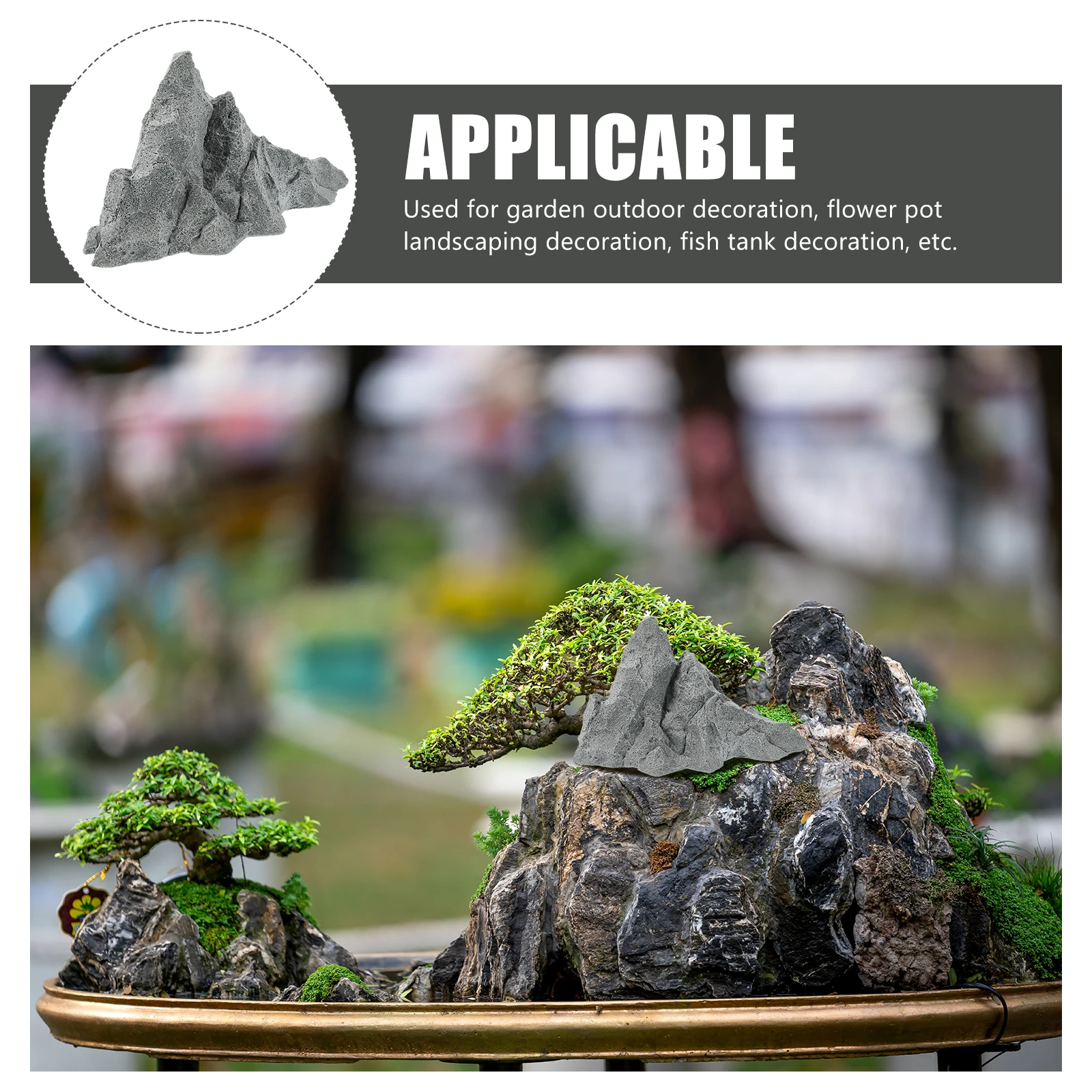 

Simulated Stone Decor Premium Sandstone Mini Rockery Adornment for Garden Outdoor Flowerpot Landscaping Fish Tank Zen Yard