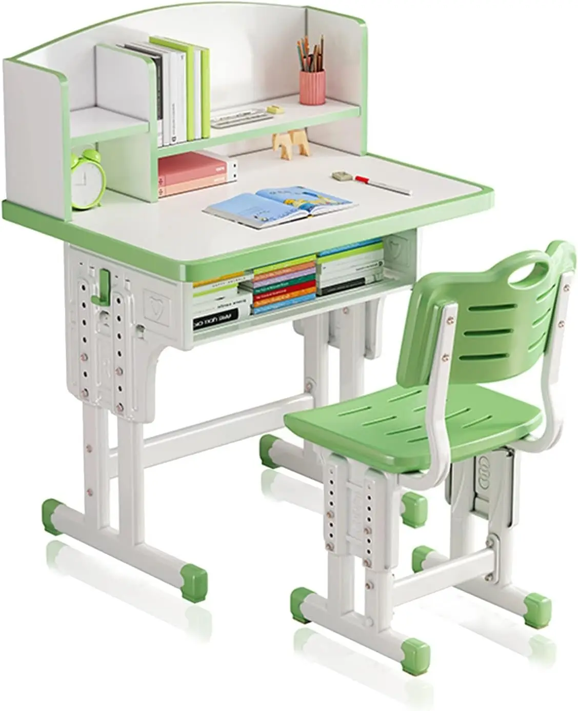 

Chair Sets, Kids' Desks Chair, Height Adjustable Ergonomic Children Study Desk Table Computer Workstation with Large