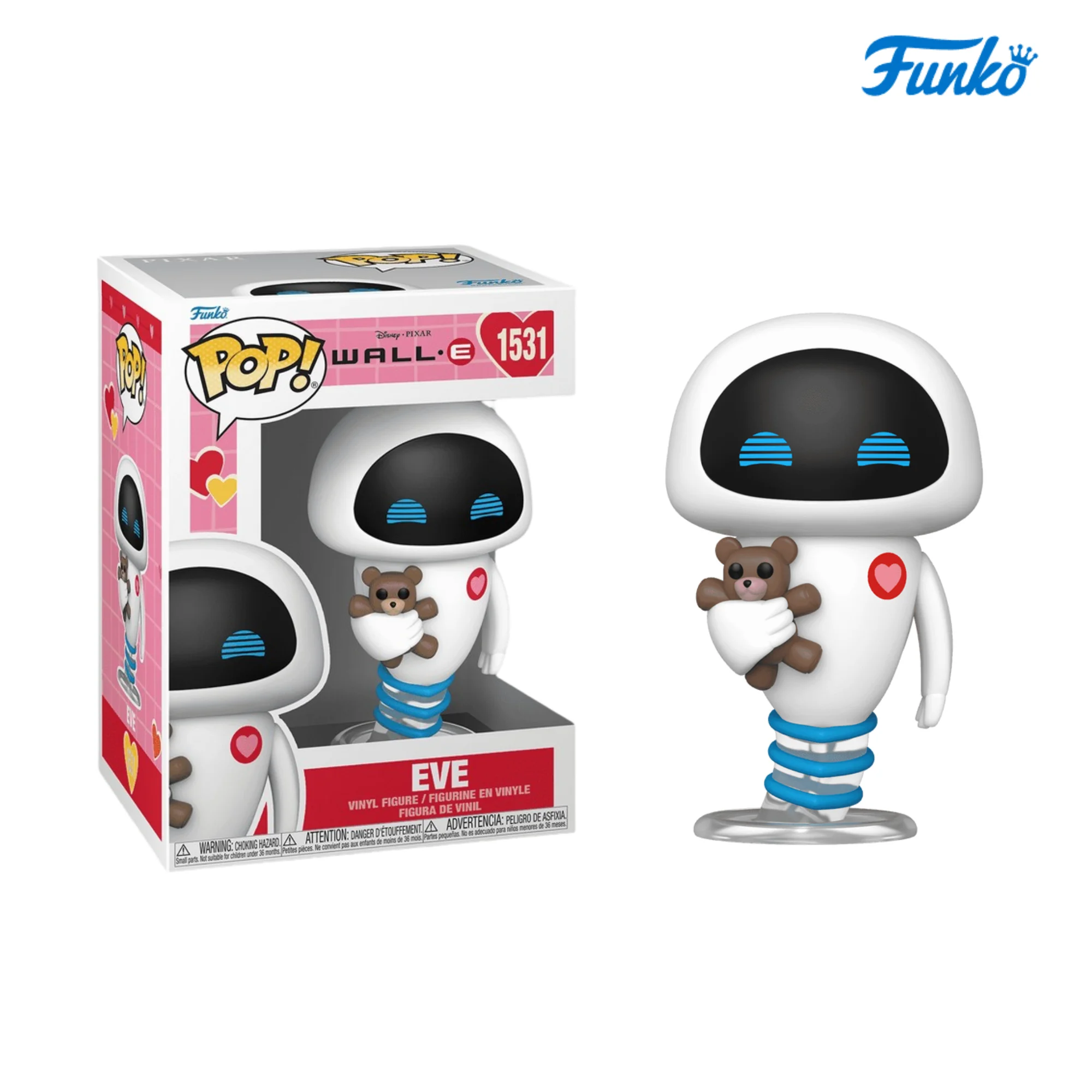 Funko Pop Figurine Disney Walle WALL E lover EVE Action Figures VINYL Model Toy Doll Collect Desktop Decoration Valentine Gift