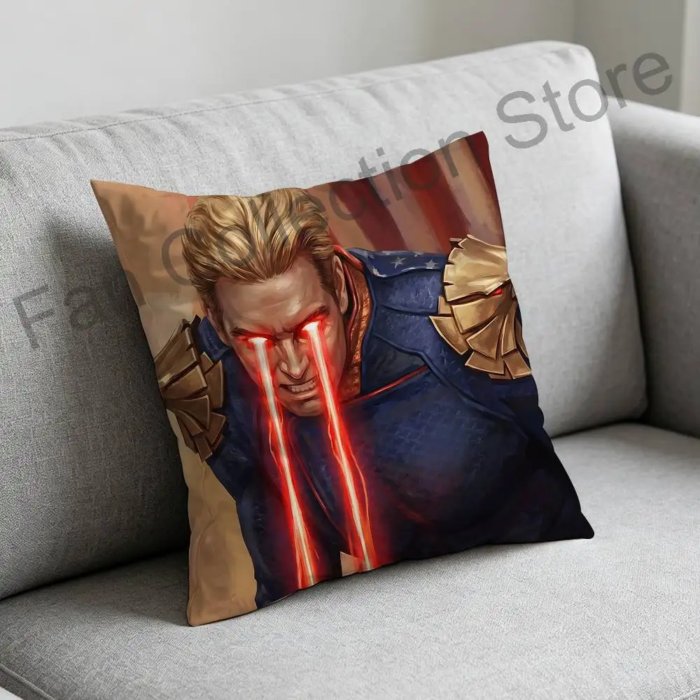 Homelander and Soldier Boy Pillow Case Square Double-Sided Printing Short Plush Sofa Cushion Cover Bedroom Office Sofa Gifes
