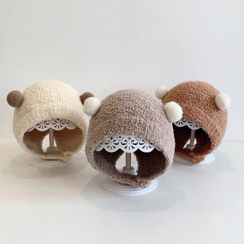 Baby Hat Autumn And Winter Super Cute Baby Baotou Hat Newborn Cute Ear Protective Hat Winter Warm Plush Hat