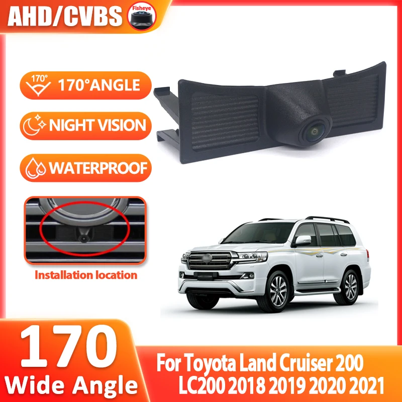 HD AHD 1080P سيارة كاميرا الرؤية الأمامية لتويوتا لاند كروزر 200 LC200 2018 2019 2020 2021 للرؤية الليلية وقوف السيارات كاميرا مصبغة