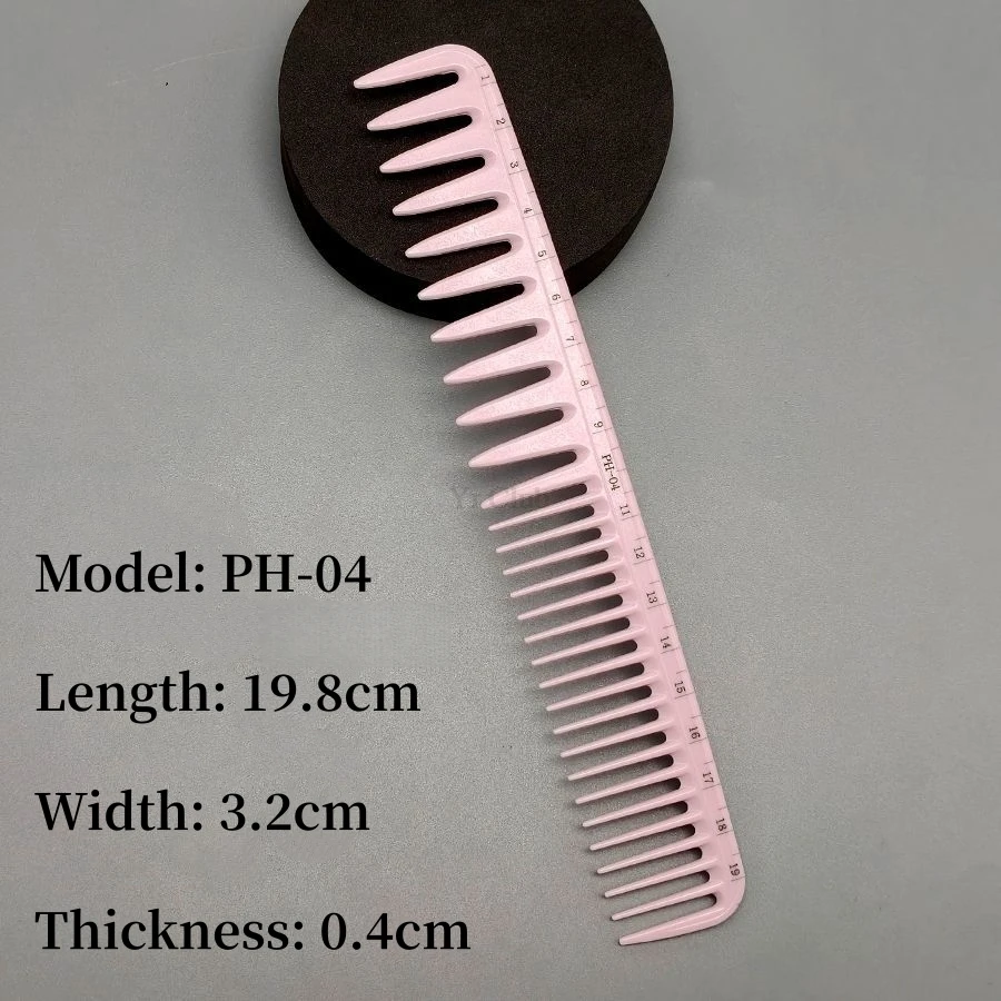 Breiter Zahnkamm mit Skala, Friseur-Haarschnittkämme, strukturierte Haarbürste für Herren, Friseursalon, grobe Zähne, Haarschneide-Styling-Bürste – Detail 10