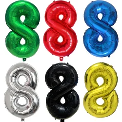 Multi Color Large Numbers 8 Balloon 32Inch 1 2 3 4 5 6 7 8 9 Birthday Ball Red Digit Bachelorette Balloons Figure Golob Balloons