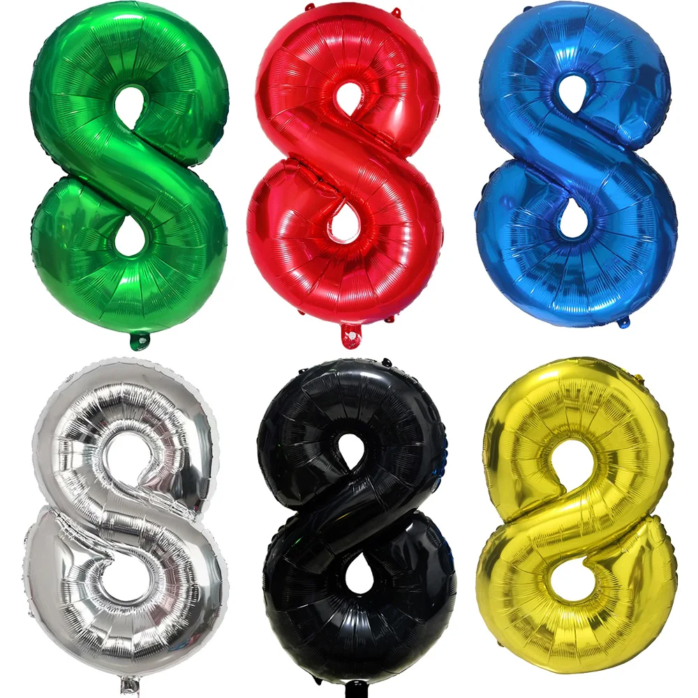 Wielokolorowe duże cyfry 8 balonów 32 cale 1 2 3 4 5 6 7 8 9 Balon urodzinowy Czerwona cyfra Balony dla przyszłej panny młodej Figurka Golob Balony
