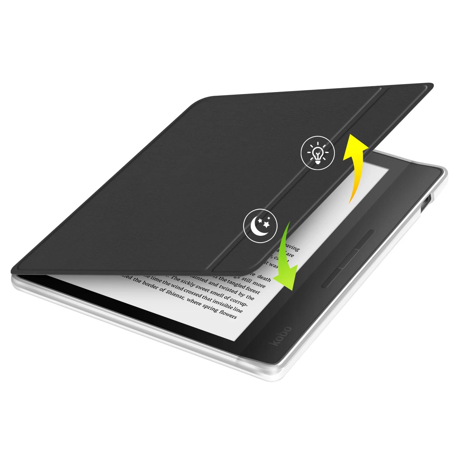 For KOBO Libra 2/Libra Colour Case with Hand Strap + Screen Protector Acrylic PU Leather Ergonomic Ebook Cover Wrist Rest Funda