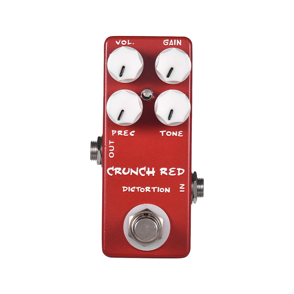 MOSKYAudio CRUNCH pédale d'effet de guitare à distorsion rouge coque entièrement en métal véritable fabricant d'effet de guitare True Bypass