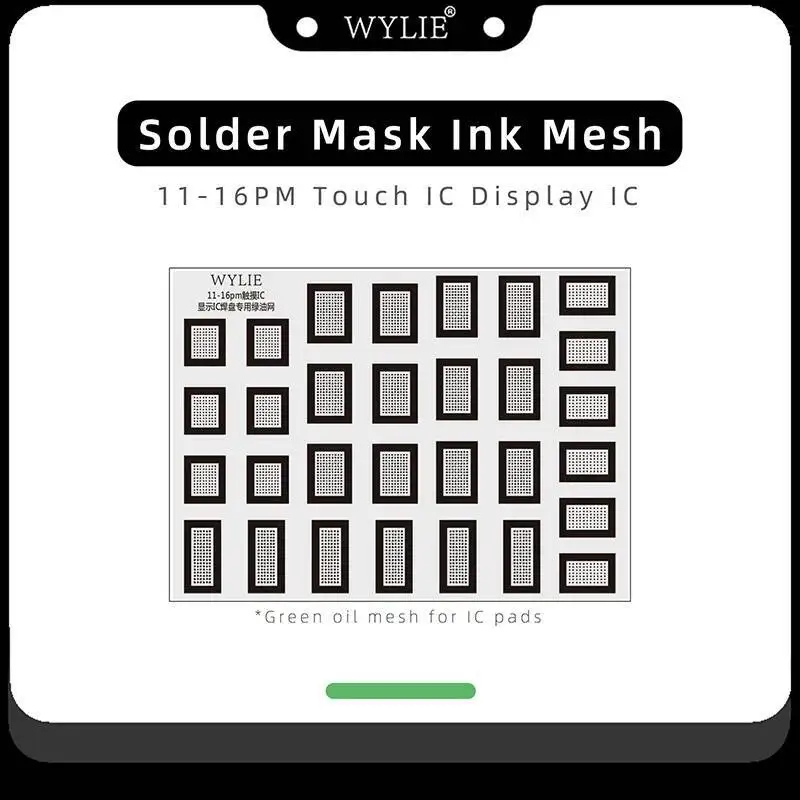 WYLIE Green Oil Solder Mask for iPhone 11–16 Pro Max Touch IC Display Chip Protective Stencil for LCD Screen Logic Board Repair