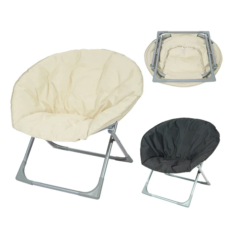 

Comfortable Living Room Portable Folding Round Cozy Saucer Seat Moon Chair Lazy Sofa Chairs For Bedroom