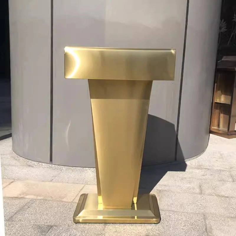 Stainless Reception Desks gold small mobile welcome Reception Desks recording device Office Furniture Военное делоZY40JDT