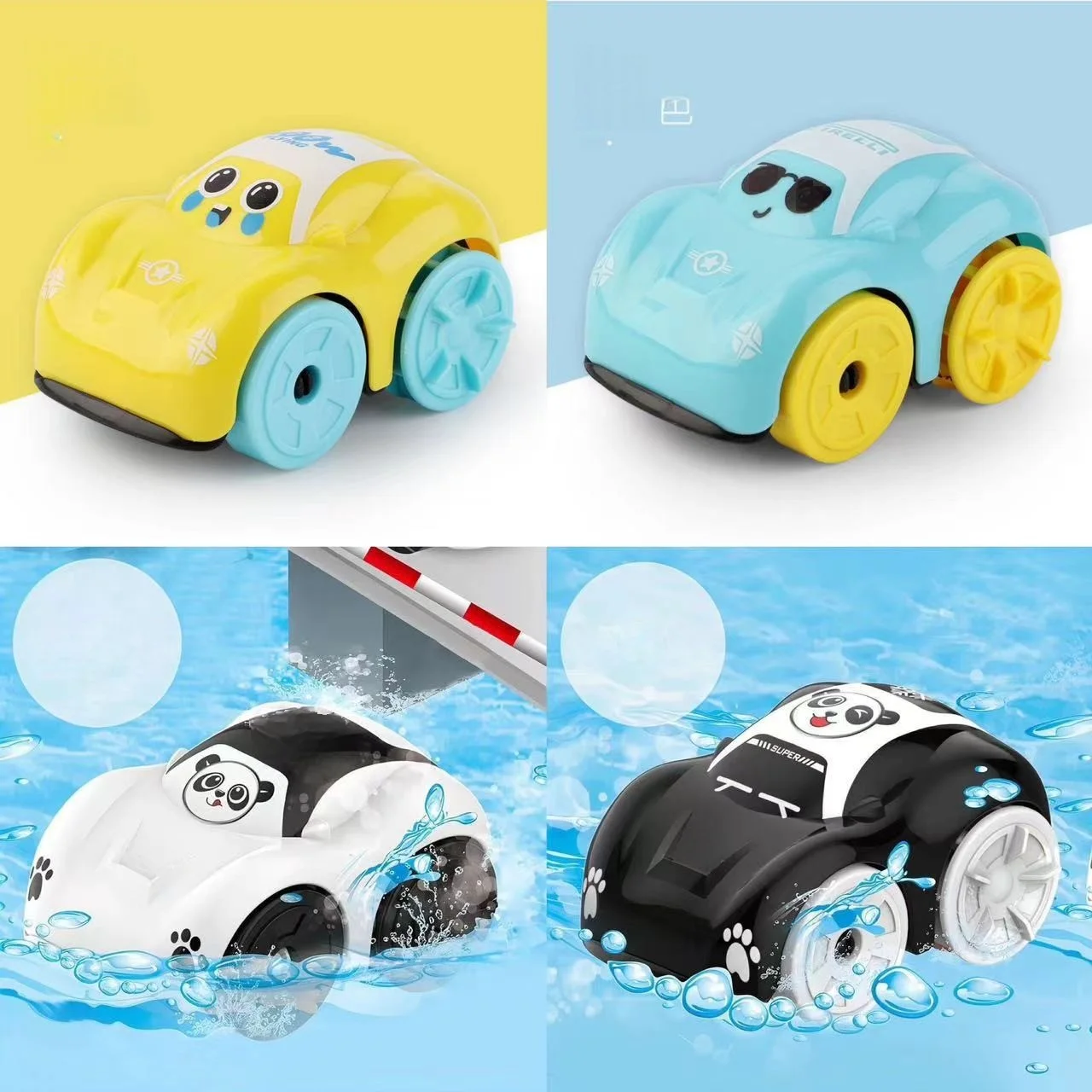 목욕 장난감 동물 시리즈 잎 게으른 곰 수영 악어 아기 물놀이 작은 오리 작은 거북이 봄 6cm