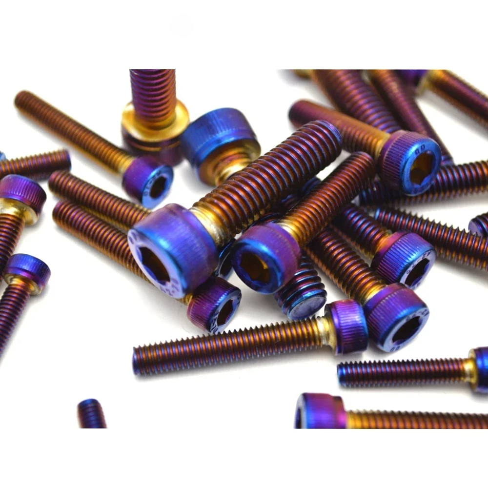 Imagen 5: M4 M5 M6 M8 m10 Acero inoxidable chapado en titanio con tornillo azul quemado color dorado tornillos de cabeza de brida hexagonal