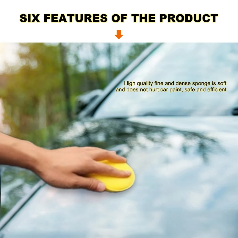 10Pc Hot Selling Car Foam Waxing Polish Sponge Round High Density Wax Cleaning Pad Polishing Sponges For Car Detailing Care Tool