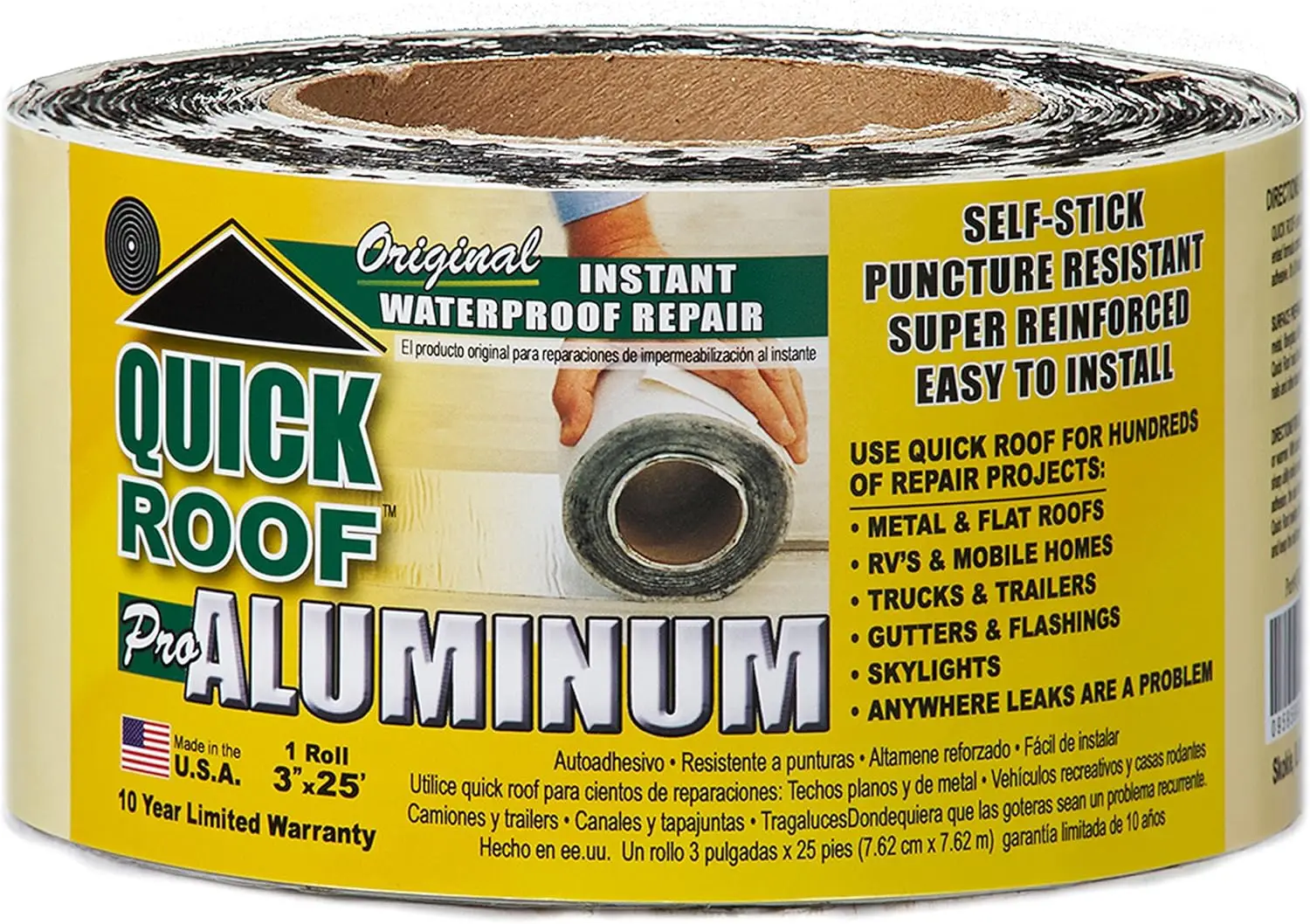 

Quick Roof Pro Aluminum Waterproof Repair Tape - 3" x 25'