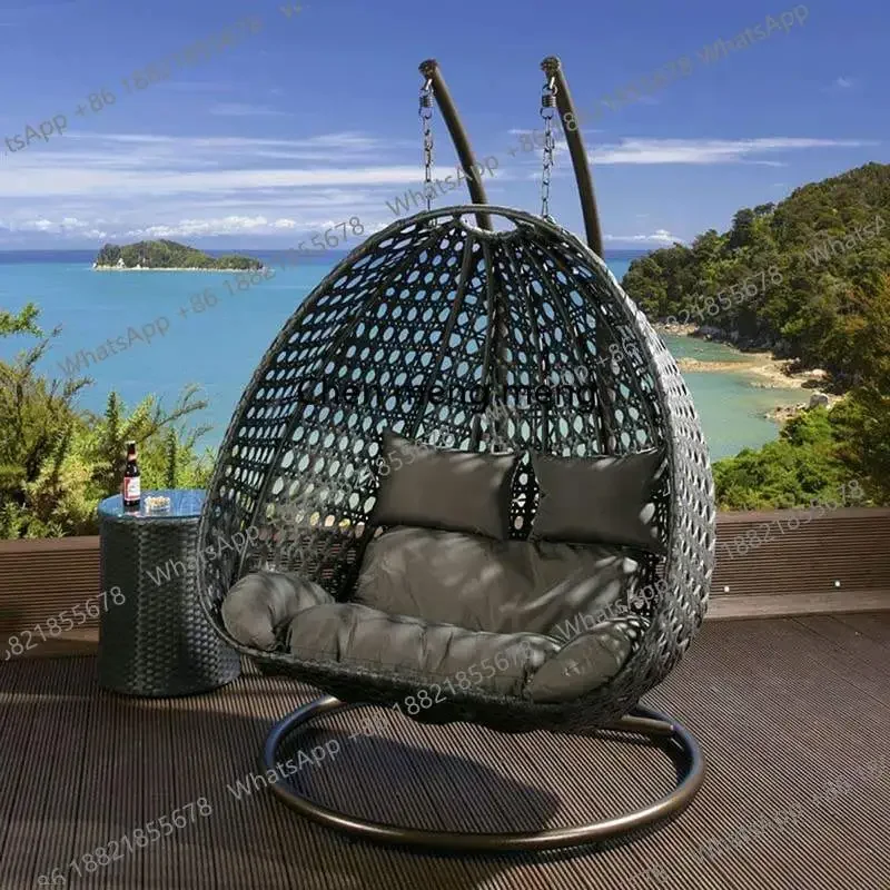 

E182 Outdoor Rattan Swing Hanging Chair With Stand Egg Chair