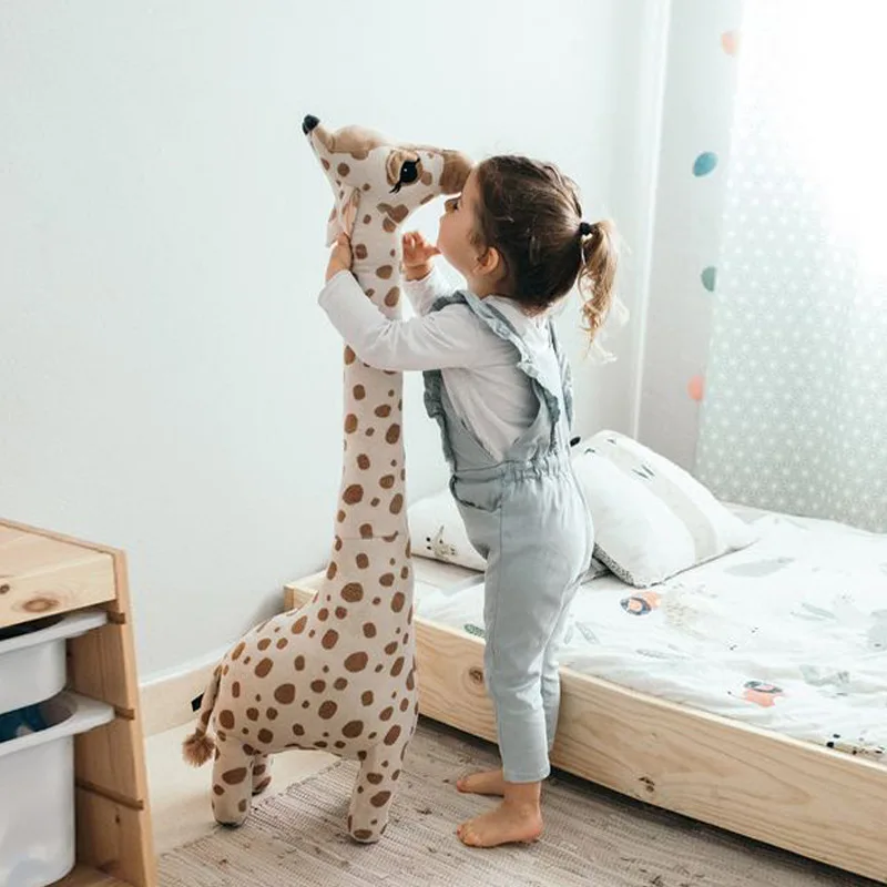 Children Plush Animal Doll Toy Big Size 40-85cm Cartoon Giraffe Baby Appease Plush Toys Soft Stuffed Giraffe Sleeping Doll Toys