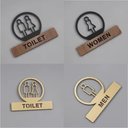 Hollow Out Restroom Signage Creative Door Sign Men's and Women's Bathroom Reminder Sign Wall Sticker Public Restroom Wc Signage