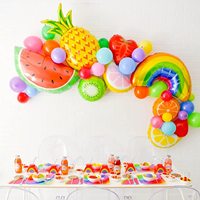 43Pcs Tropical Hawaiian Balloon Garland Arch Kit Fruit Shaped Foil Baloons Hawai Luau Theme Kids Birthday Party Decor Watermelon