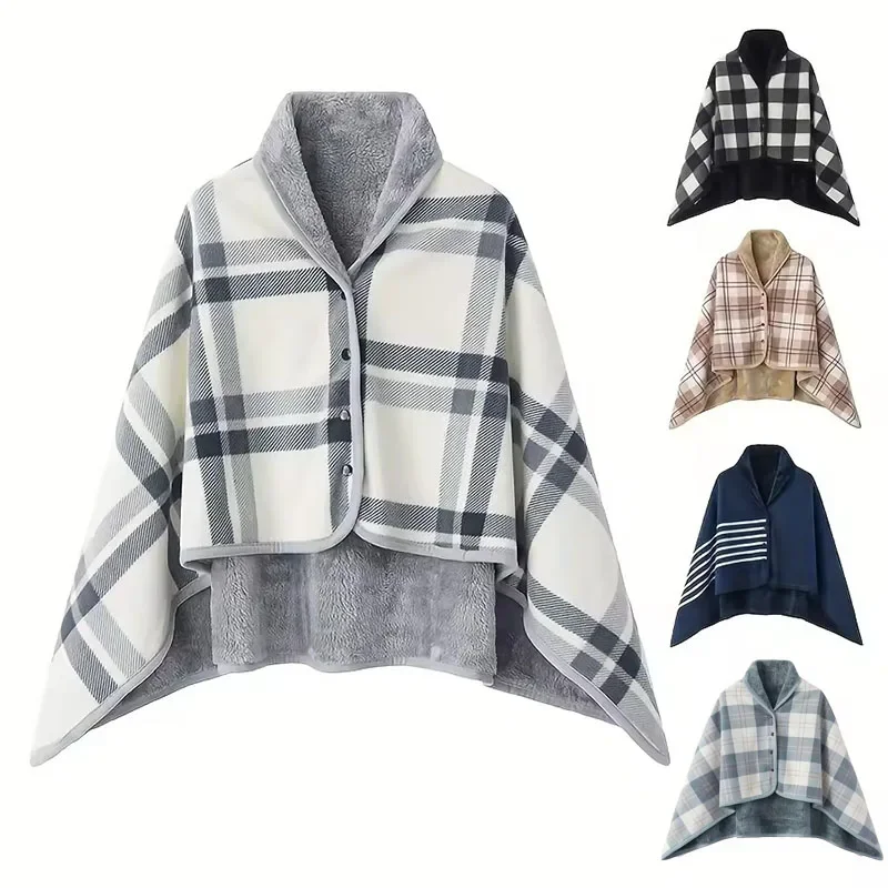 1pc flanela xale cobertor wearable preguiçoso casual escritório calor xale cobertor para conforto e estilo