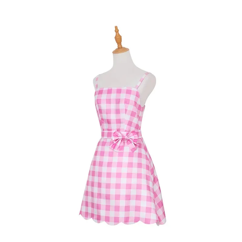 2023 Movie Margot Robbie's Barbe Costume Hot Starry Pink Top and Pants Barbe Set for Women Ladies Halloween Costumes