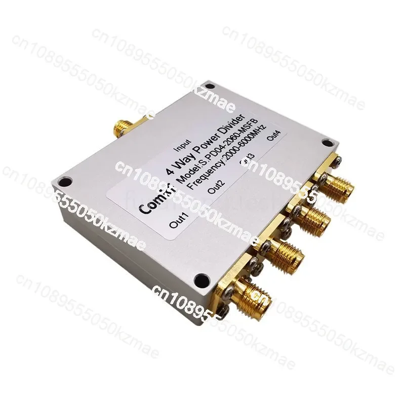 Suitable for 2-6GHz 50W 4-Way Power Divider RF Power Splitter with SMA Female Connectors