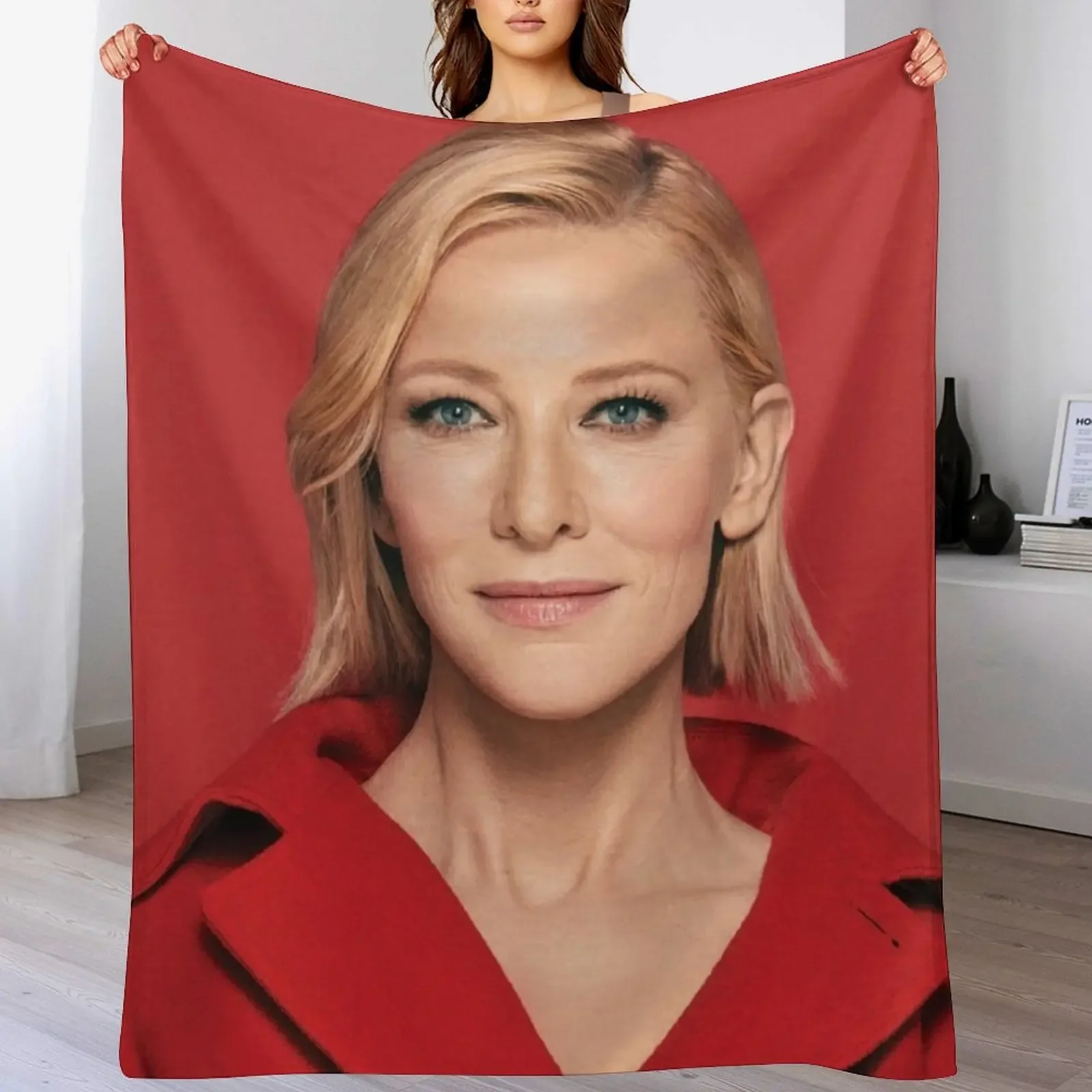 Cate Blanchett Throw Blanket Cozy Sofa Blanket for TV Watching Napping