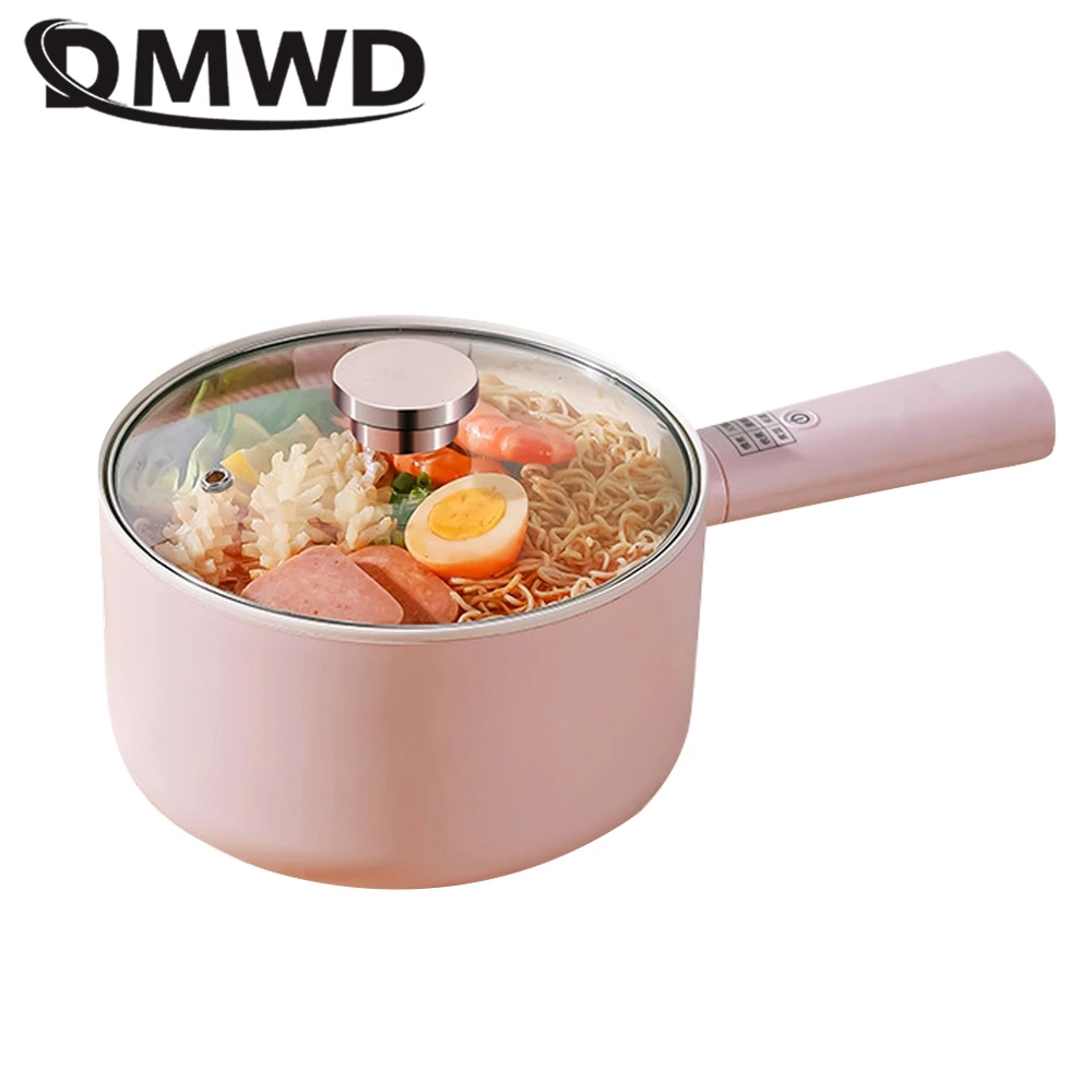 DMWD 1.8/2.5L Household Cooking Pot Electric Rice Cooker Mini Hot Pot Food Steamer Porridge Soup Pot Breakfast Maker Frying Pan