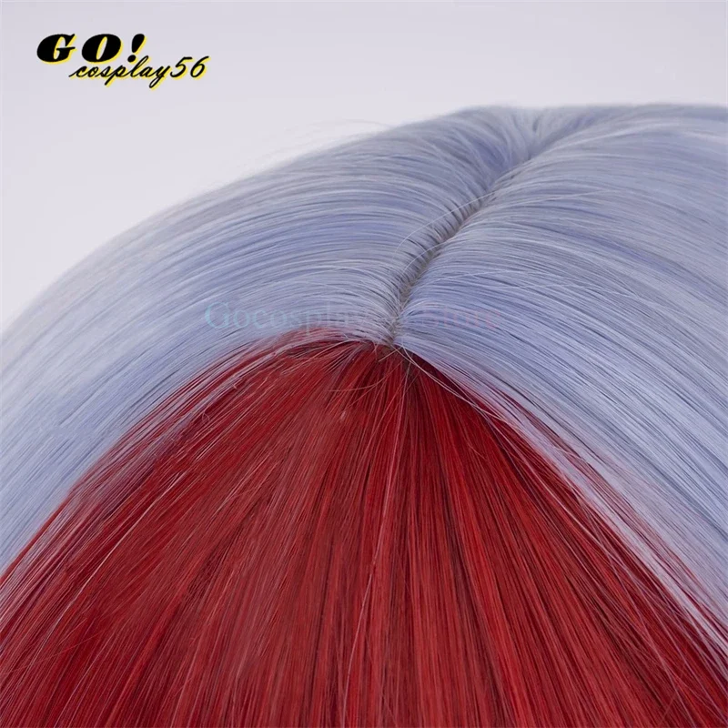 Penny botan peruca cosplay vermelho azul curto bobo cabelo reto franja sintética resistente ao calor anime jogo headwear