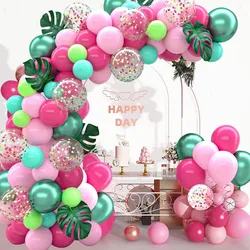 Hawaiian Balloon Garland Arch Kit Birthday Party Decor Kids Tropical Summer Hawaii Party Decoration Flamingo Aloha Baby Shower