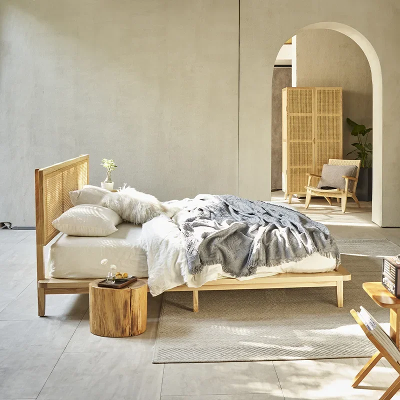 طبيعي، إندونيسي، روطان، سرير بسيط، حديث، إبداعي، غرفة نوم، كبير