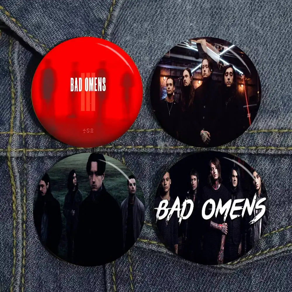 Band B-Bad O-Omens Round Button Pins Slogan Creative Brooches Backpack Clothes Decoration Fashion Cartoon Jewelry Gifts