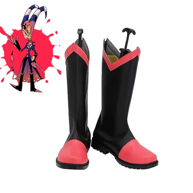 

Hazbin Blitzo Hotel Striker Helluva Boss Cosplay Costume Shoes Handmade Faux Leather Boots
