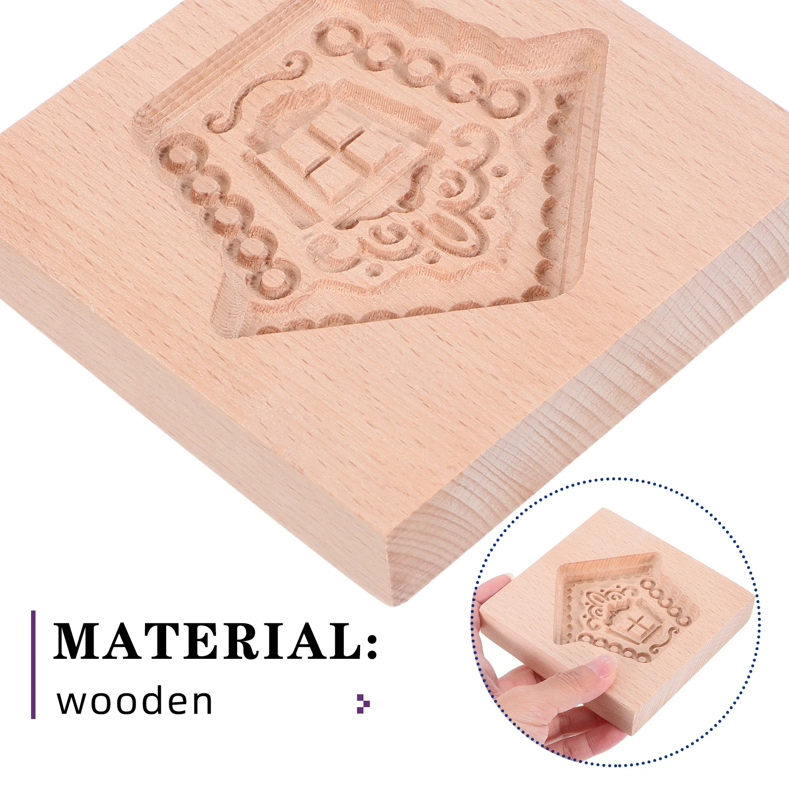 Stampi per biscotti intagliati in legno Casa di Natale Biscotti Timbri per goffratura Vacanza Cottura fai da te Strumenti per tagliare biscotti di Natale Strumenti di cottura fai da te