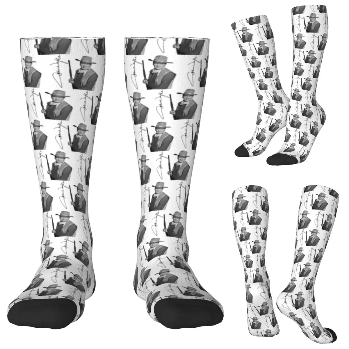 John Wayne Signature The Duke Socks Harajuku Stockings All Season Long Socks Accessories for Unisex Birthday Present