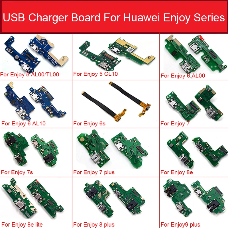 Charger USB Jack Board For Huawei Enjoy 5 6 AL00 AL10 6s 7 8 Plus 7s 8e 9e 9s 9 Lite Charging Port Connector Board Flex Cable