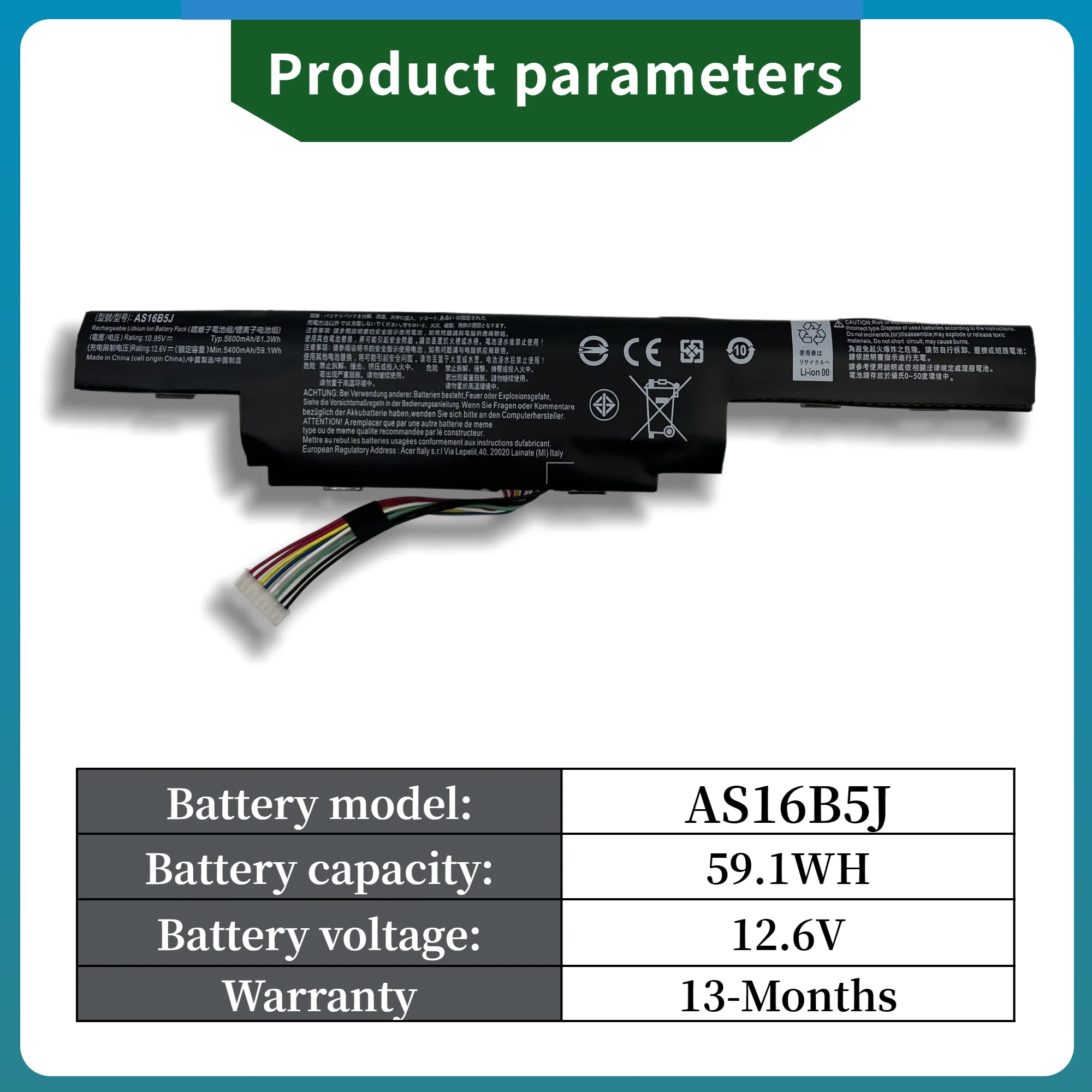 Factory Direct! AS16B5J Laptop Battery For Acer Aspire F15 E5-575G F5-573G E5-575G-53VG F5-573G-50BM Battery AS16B8J