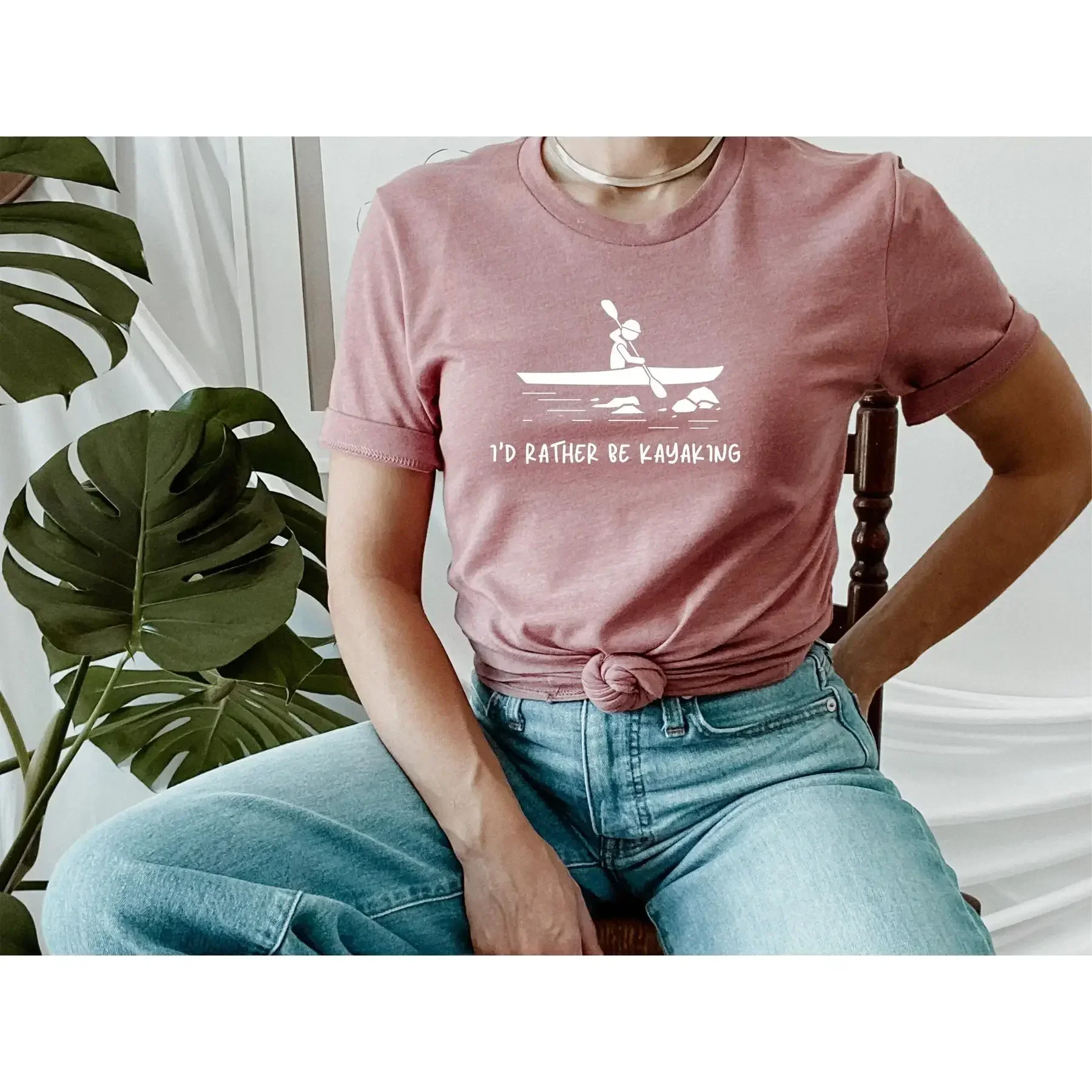 I d Rather Be Kayaking T Shirt Kayak Lover Adventurer Lake Life Camping