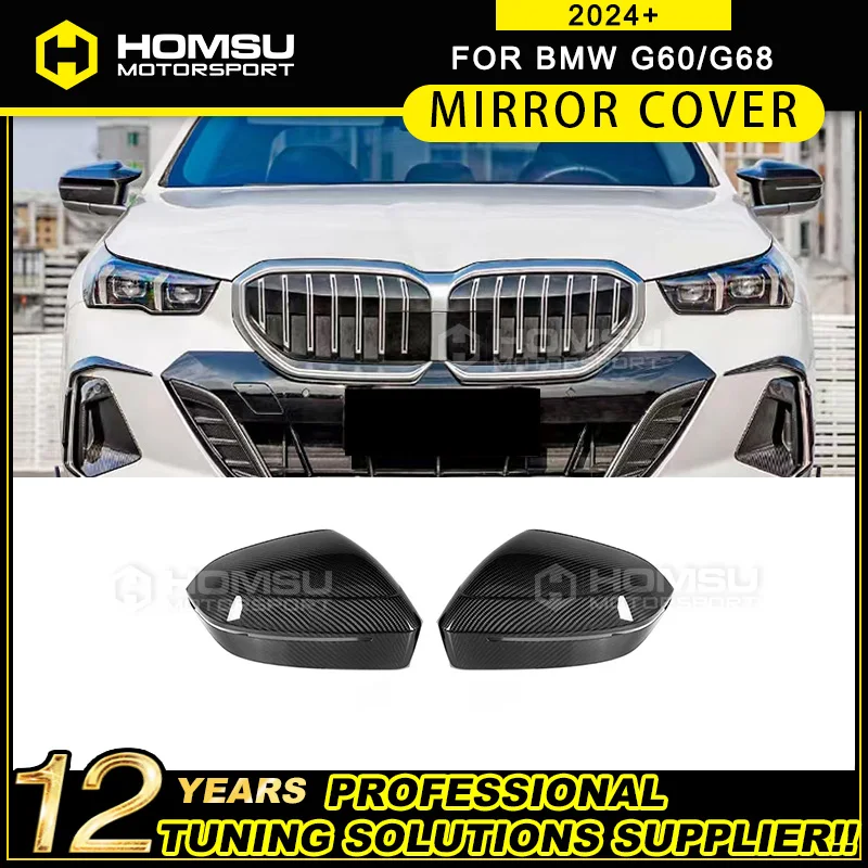 استبدال غطاء مرآة خلفية قبعات ل B mw 5 سلسلة G60 G68 525Li محرك اليد اليسرى 2024 + ألياف الكربون الجافة الحقيقية نمط قرن الثور