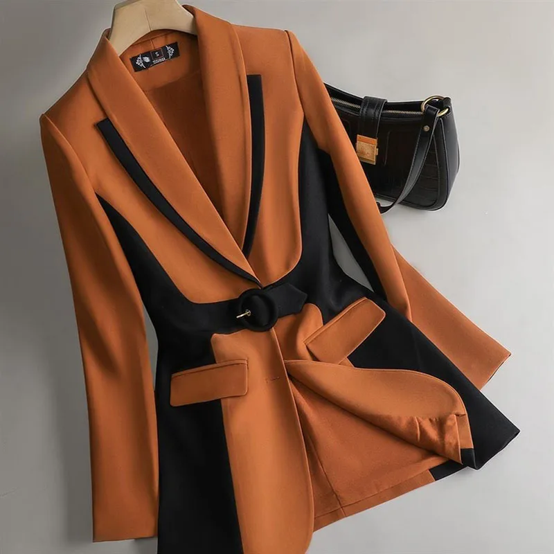 2023 Mode Stiksel Koreaanse Blazer Pak Jasje Vrouwen Lente Herfst Nieuwe Lange Mouw Werk Blazers Losse Pak Femme Tops E8899