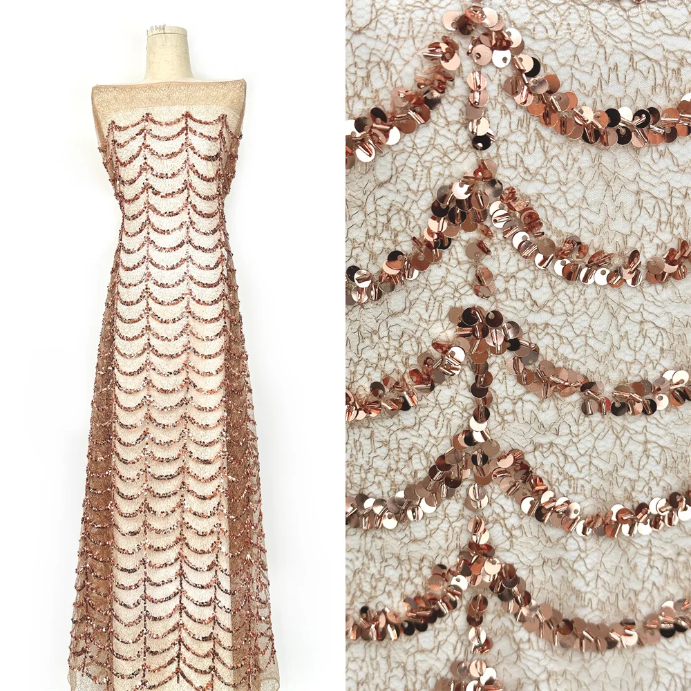 

Luxury African Sequins Lace Fabric 2026 High Quality Sequins Lace Embroidery Mesh Fabric Nigeria For Women Wedding Party Dresses