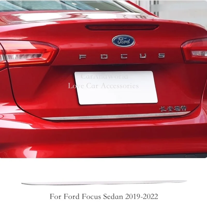 For Ford Focus Classic MK2 MK3 2009-2015-2022 Rear Trunks Strips Tail Gate Door Trims Cover Stainless Decorative Car Accessory