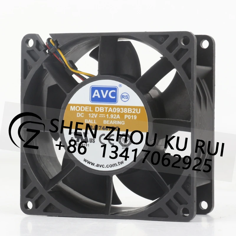 AVC 90X90X38MM 12V 1.92A AC EC 9038 9CM Four-wire PWM Ultra-brute force High air volume server DBTA0938B2U cooling fan