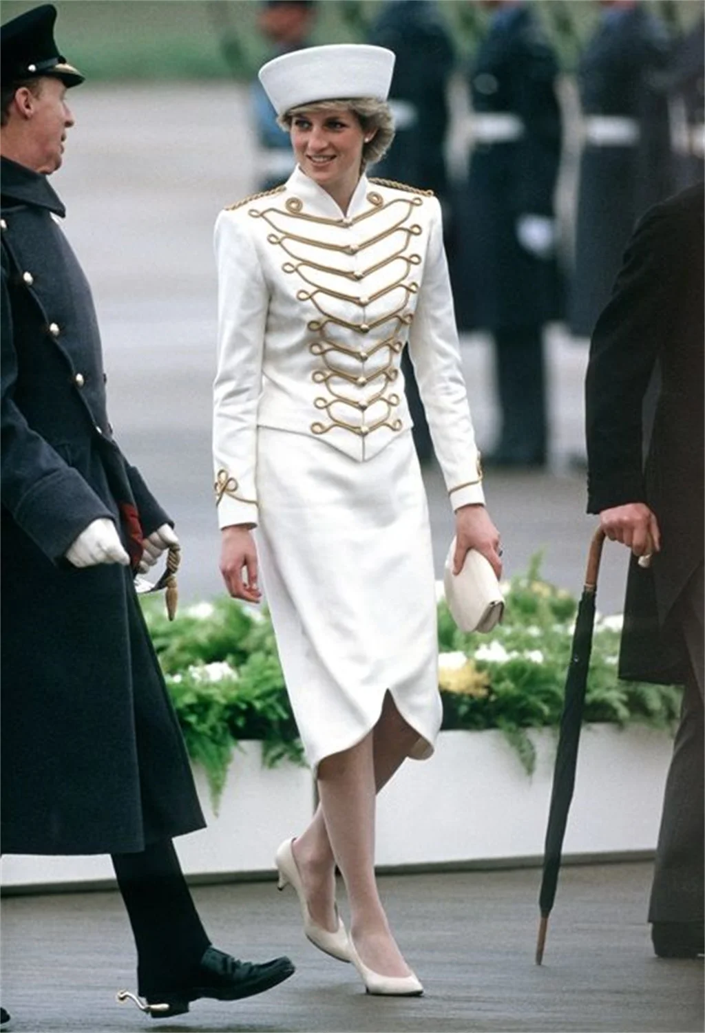 Diana Frances Spencer Coaplsy Parade Jacket Princess Of Wales Cosplay White Jacket Diana Military Hussar Coat For Women