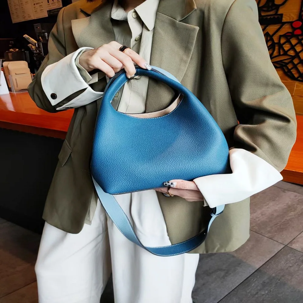 URBAN MASTER Vintage Handbags for Women Genuine Cow Leather Bucket Crossbady Shoulder Designer Luxury Bags Bolsa Feminina